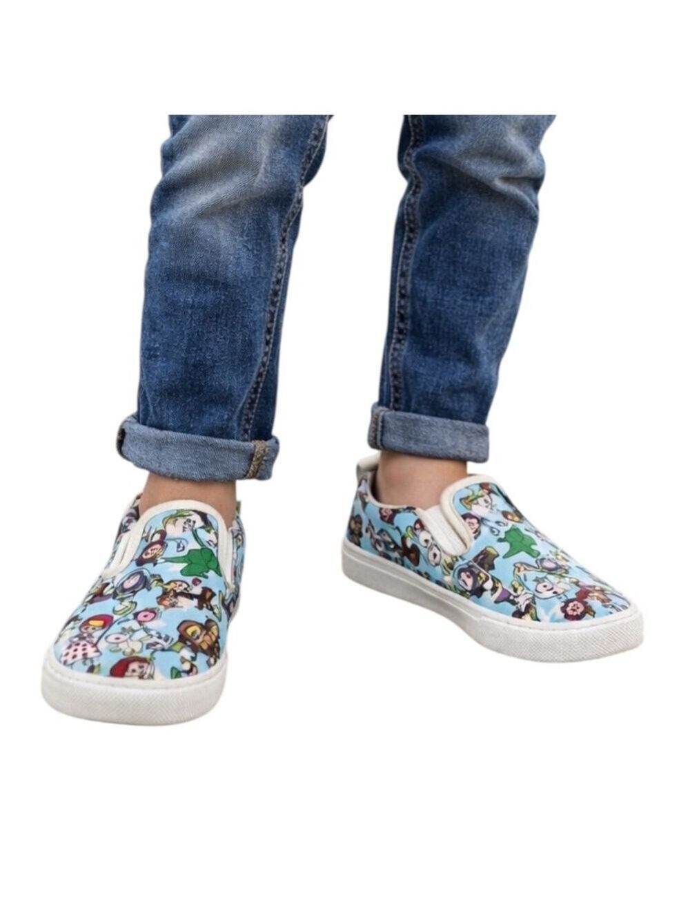 Disney Pixar Toy Story Blue Canvas Slip On Sneakers Size 1